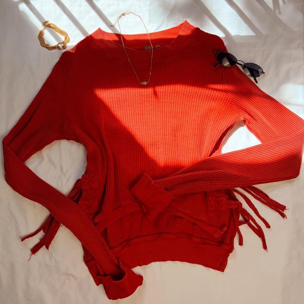Free-people Women's Red and Orange Jumper